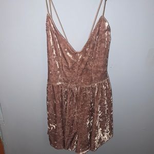 Super cute light pink velvet romper